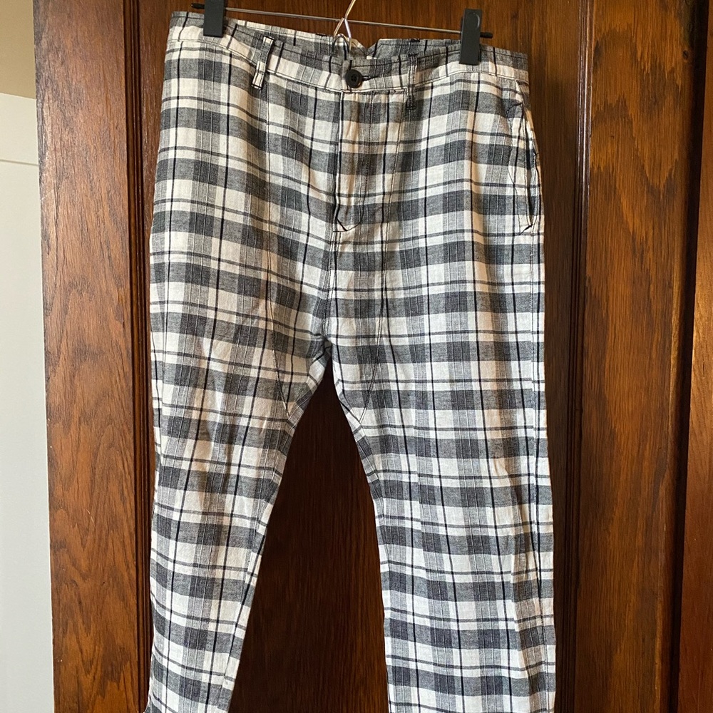 the Great Linen Cotton Check Trousers
